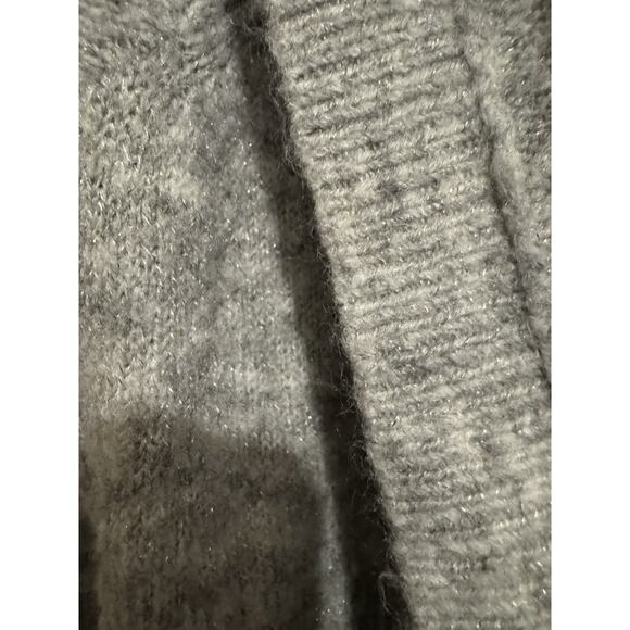 Juicy Couture Y2K Grey Silver Sparkle Embellished Open Cardigan Hood Size M - Picture 8 of 11